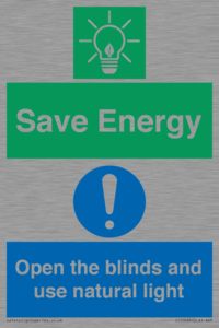 Save Energy open the blinds and use natural light
